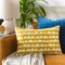 Tiwari Home 20" Yellow and Cream Screen Printed Rectangular Throw Pillow